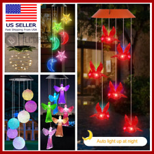 Solar Wind Chimes Lights LED Birds Color Changing Hanging Lamp Garden Home Ball picture