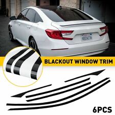 6x Chrome Delete Blackout Window Trims For Honda Accord 2018-2022 - Glossy Black picture