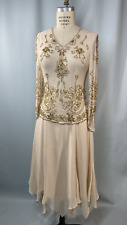 Beaded Vintage Dress SIZE 8 PETITE silk 20s 30s flapper DRAPERS 7 DAMONS MOB picture