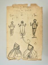ANONYMOUS - LEAD MINE DRAWING - MONKEY STUDY FACE/BACK - SKETCH-SKETCH-XIXE picture