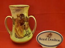 Antq ROYAL DOULTON D3418 SIR ROGER DE COVERLY - TWIN HANDLE VASE. RARE picture