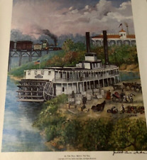 $125 Judith-Ann Saks Signed Rail Meets Sea Port Houston Vintage 1975 Poster picture