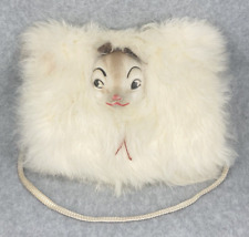 RARE 1940s Montgomery Ward RLM Rudolph Reindeer Childs Rabbit Fur Hand Muff READ picture