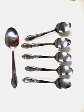 Farberware MAJESTIC Stainless Steel Soup Spoons 7 3/8 Inch Indonesia Lot of 6 picture