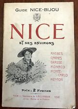 Nice France Cannes Menton c. 1890's illustrated tourist guide book w/ city map picture