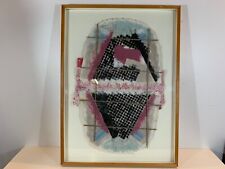 Vintage Abstract Mixed Media Man’s Face Behind Sticks Framed Signed 1986 picture