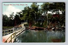 Bangor ME-Maine, Riverside Park From Float, Antique, Vintage c1907 Postcard picture