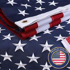 US American Flag Heavy Duty Luxury Embroidered Stars Sewn Stripes Grommets Nylon picture