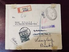 1938 Czechoslovakia WWII REGISTERED COVER TO ENGLAND picture