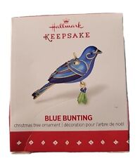 NIB~2015Hallmark Keepsake Miniature Ornament“BLUE BUNTING”Beauty Of Birds Z14 picture