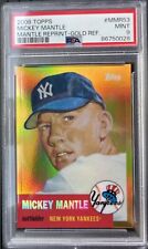 2008 TOPPS MICKEY MANTLE REPRINT GOLD REFRACTOR #MMR-53 PSA 9 picture