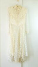 vintage 80s JESSICA MCCLINTOCK BRIDAL dress lace cottagecore victorian ivory M picture