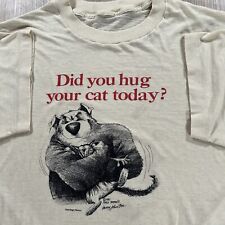 Vintage 1980 Did You Hug Your Cat Men Medium Pooch Yummies Single Stitch Yellow picture