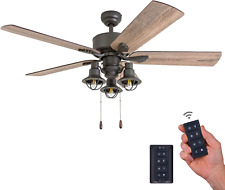 Sivan, 52 Inch Farmhouse LED Ceiling Fan with Light, Remote Control, Three Mount picture