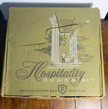 Vintage 1950'S FEDERAL GLASS CO Hospitality Glass Snack Set of Four Original Box picture