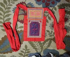 Bright Red Beautiful Hmong Batik Traditional hand embroidery baby carrier picture