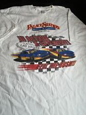 Vintage Palace Station Hotel Casino Shirt  XL White Las Vegas race car arcade picture