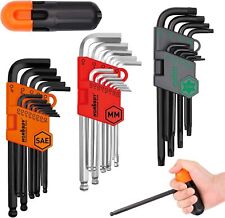 36 PC Long Arm Ball End Hex Key Allen Wrench Set Inch Metric Star With Bag Gift picture