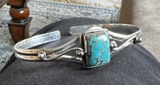 Blue Copper Turquoise Gemstone 925 Sterling Silver Handmade Bracelet Cuff WTS01 picture