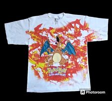 RARE Vintage T-shirt 2000 Pokemon Nintendo Charizard #6 Flame Youth XL  picture