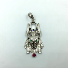 Stunning Egyptian God Anubis Face Design Hip-Hop Pendant In 935 Argentium Silver picture