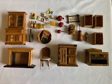 Lot of Vintage Dollhouse Miniatures: Furniture Kitchen Supplies Wooden picture