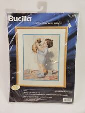 NEW Mine Counted Cross Stitch Toddler Baby Boy Holding Puppy Nursery Bucilla Kit picture