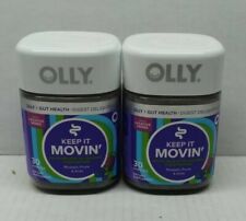 Lot (2) Olly Keep It Movin w/ Laxative Herbs 30 Gummies Constipation Exp 7/24 picture