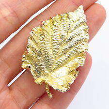 925 Sterling Silver Gold Plated Vintage Napier Grape Leaf Pin Brooch picture