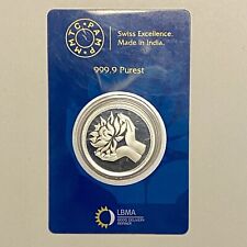 10 GRAM SILVER MMTC-PAMP LOTUS COIN (New w/ Assay) picture