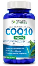 CoQ10 400mg, 200 Capsules, Non-GMO (Coenzyme Q10) USA MADE/ NON GMO picture