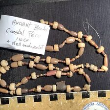 Pre-Columbian PERU North Coast,  Ancient - STONE + SHELL  BEADS  Long Necklace picture