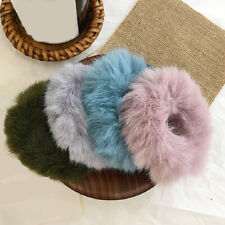 1PCS Women Soft Faux Rabbit Fur Scrunchie Plush Hair Rope Rubber Ponytail Bands+ picture