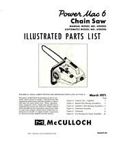 6 1971 Chainsaw Illustrated Parts List Manual Fits McCulloch Power Mac 6 MC#8 picture