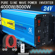 Power Inverter 4000W 8000W Pure Sine Wave 24V DC to AC 110V USB Converter Truck  picture