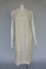 Antique 1920s Ivory Floral Net Embroidered Dress w/ Silk Chiffon Panels Wedding picture