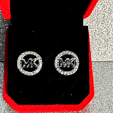 New Michael Kors silver earrings with stones picture