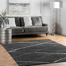 nuLOOM Contemporary Modern Solid and Stripes Area Rug in Dark Grey picture