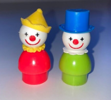 2 Vintage Fisher Price Little People Circus Clowns 🤡 WHOOPS *See Description picture