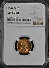 1947 D NGC MS 66 RD United States / American Lincoln Wheat Cent. picture