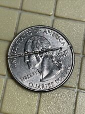 Massive Double Strike Through Error Quarter 2000 Rare Awesome Coin picture