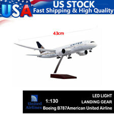 1/130 United Airlines Boeing B787 Replica Airplane Plane Model Toy w/ LED Lights picture