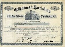 1888 Gettysburg & Harrisburg RR Stock Certificate picture