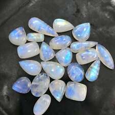 50 Cts.Natural Rainbow Moonstone Cabochon Blue Flashy Mix Gemstone Wholesale Lot picture