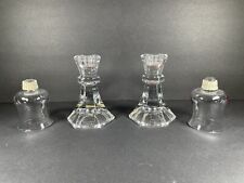 Towle 24% Lead Crystal Lot of 2  5”  Tall Candle Stick Holders With Votives picture