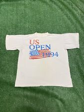 Vintage US Open Tennis White T-Shirt Men’s Size XL USA Flag Sports 1994 STAINED picture