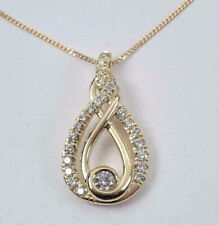 2 Ct Round Cut Lab Created Diamond Womens Twisted Pendant 14K Yellow Gold Plated picture