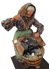 Santon De Provence French Doll Figure Signed Ricard Woman Washing Clothes picture