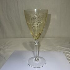 FOSTORIA JUNE Topaz Yellow Water Wine Goblet Glass Vintage 8 1/4