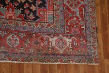 Pre-1900 Antique All-Over Heriz Serapi Vegetable Dye 9x12 ft. Area Rug Geometric picture